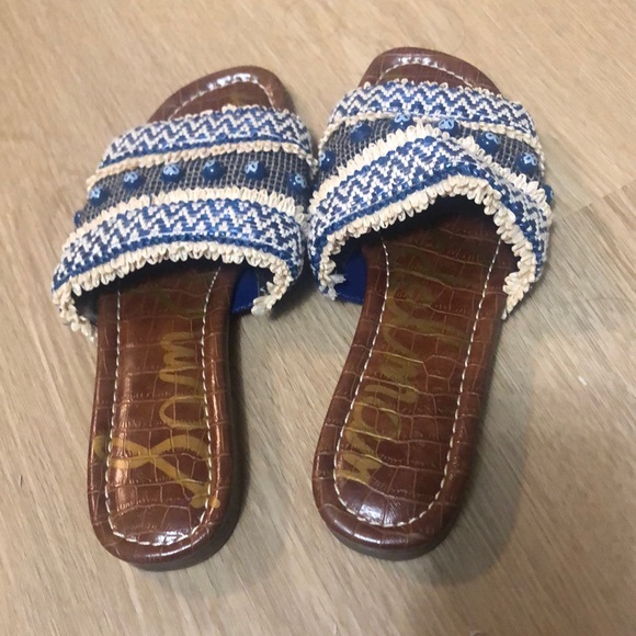 Sam Edelman Shoes - Sam Edelman blue wicker sandals . Some wear on bottom sole but in good condition